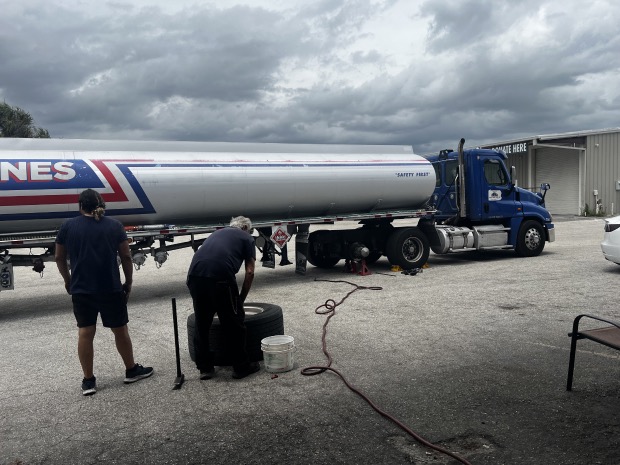 I-75 Tires crew servicing a semi tractor