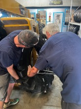 Truck tire removal and installation